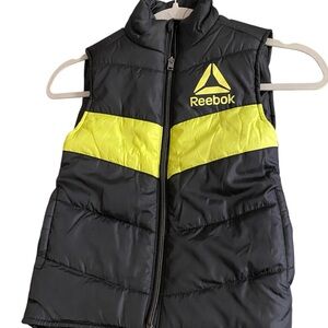 Reebok Kids Black and Yellow Puffer Vest